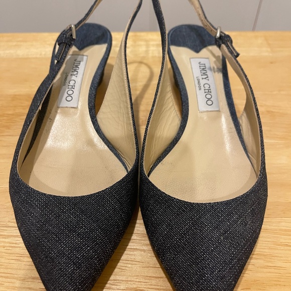 Jimmy Choo deep denim low heeled sling back size 39 - Picture 2 of 9